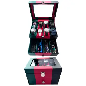 ESTUCHE DE LUJO 8 RELOJES Y 4 GAFAS