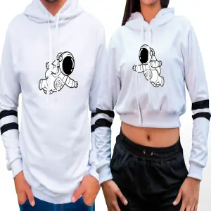Buzos, Hoodies Parejas astronautas blanc
