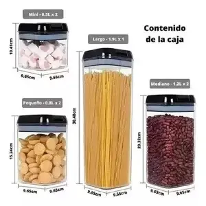 Set x 7 contenedores herméticos