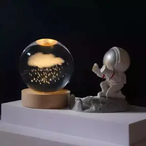 Bola De Cristal 3d Nube Con Lluvia L03