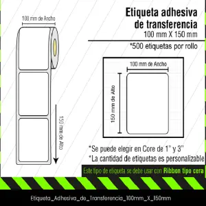 Etiquetas Adhesivas Transferencia 100mm