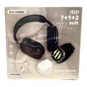 COMBO K12: Smartwatch, Auriculares y Diadema - ¡El Pack Perfecto! - COMBO K12 SMART WATCH+AUDIFONOS+DIADEMA