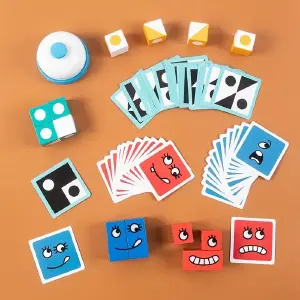 Juego De Cubos Caras Y Geométricos Con T