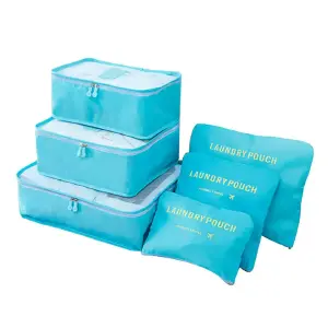 Set X6 Organizador Cubo Caja Ropa Azul