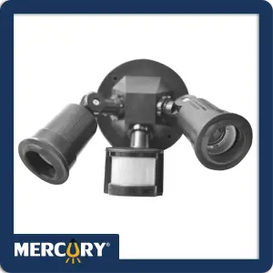 SENSOR EXTERIOR NEGRO PARA 2 BOMBILLOS