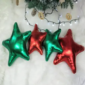 Cojin Navideño Estrella x2 Rojo