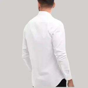 Camisa Slim Blanca Hombre Manga Larga