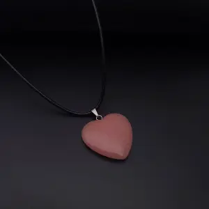 Collar Corazon Cuarzo Luminoso rosa
