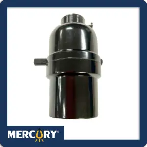 PORTALAMPARA NEGRO E27 + SWITCH PASO