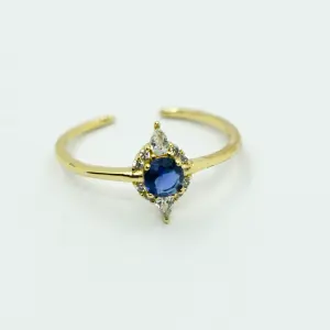 ANILLO DORADO ZAFIRO PQÑO