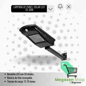 LÁMPARA DE PANEL SOLAR LED DE 30W