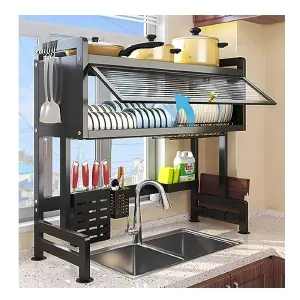 Escurridor Platos Negro Estante 65cm