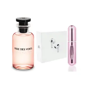 Louis Vuitton roses v+airpods+perfumero