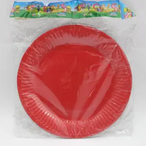 PLATO ROJO CARTON BOLSA 18CM X 10 UNIDA