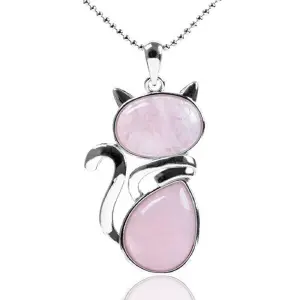 Collar Gato Cuarzo Piedra Rosa