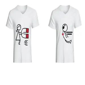 Camiseta estampada t-shirt de pareja cor