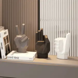 Escultura Mano de gesto geométrico abstr