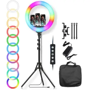 Aro De Luz RGB 45cm 18"Foto Estudio Kit