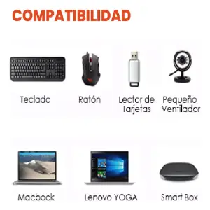 Hub Multipuertos Metálico Red Gigabit