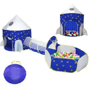 castillo azul con pelotas