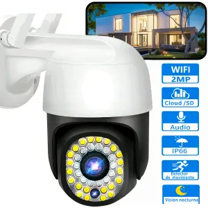 Cámara Ip Wifi 2mp 1080p Exterior 360°