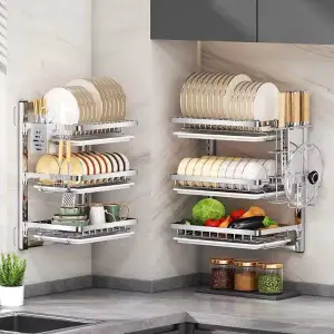 Escurridor de Tres Niveles para la Pared: ¡Organización y Estilo en tu Cocina! - ESCURRIDOR TRES NIVELES PARA LA PARED