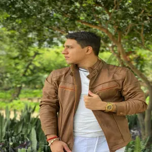 Chaqueta cuero textil hombre formal T17