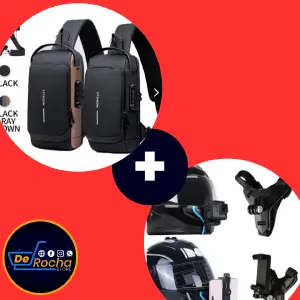 combo bolso antirrobo+base casco celular