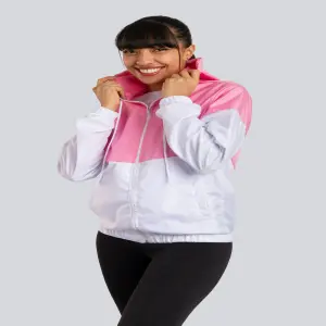 Chaqueta Rompevientos Mujer Rosa x Blanc