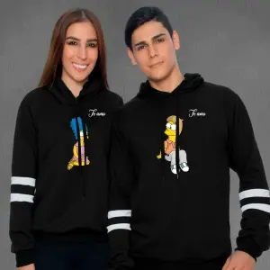 Buzos ,Hoodies Parejas simpson Negro