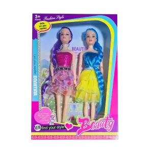 Muñeca Vestido Falda Multicolor Duo