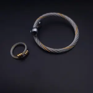 Pulsera Y Anillo Acero Inoxidable + Estu