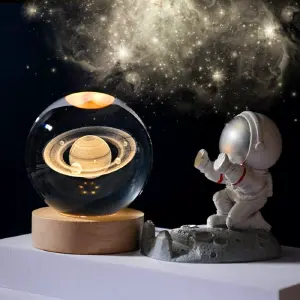 LAMPARA ESCRITORIO ESFERA SATURNO 3D