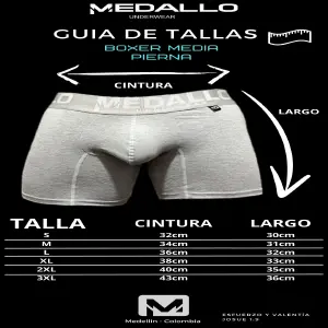 BOXER HOMBRE MEDIA PIERNA LICRA MEDALLO: ¡Comodidad y Estilo para tu Día a Día! - MP