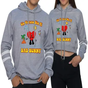 Buzos,Hoodies Pareja bad bunny gris