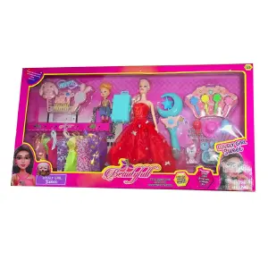 Muñeca Reina Vestido Elegante Accesorios