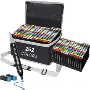 Set Con 262 Plumones Marcadores Doble P