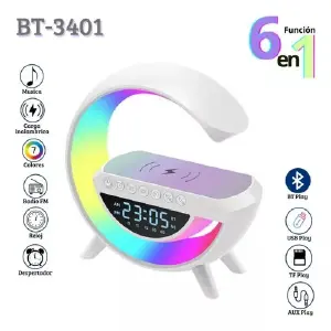 PARLANTE G LAMPARA - RELOJ 6 EN 1