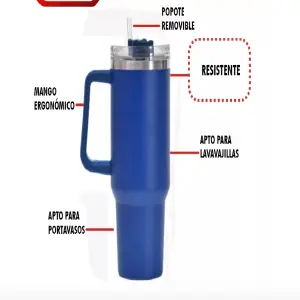 Termo Vaso  Acero Inoxidable Pitillo