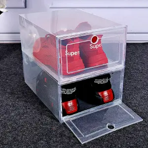 Organizador de zapatos transparente.