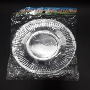 PLATO METALIZADO PLATEADO EN BOLSA 18 C