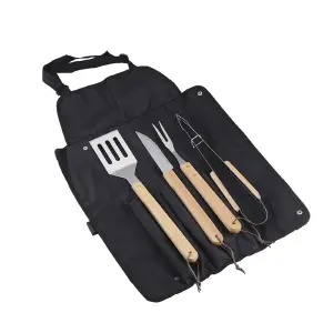 Set Bbq Con Delantal Utensilios Metálico