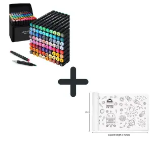 Combo marcadores 80pc+ papel para pintar