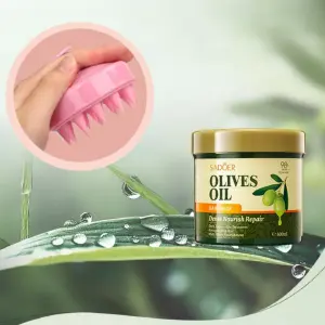 MASCARILLA DE OLIVA + MASAJEADOR CAPILAR
