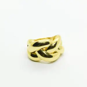 ANILLO DORADO CHUNKY TRENZA GRUESA