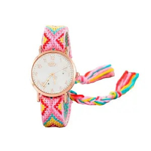 Reloj Dorado Tejido Artesanal Mujer