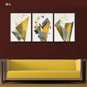 RELOJ PARED ESTILO POLIPTICO 3 PIEZ RP-6: Elegancia y Precisión en tu Hogar - RELOJ PARED ESTILO POLIPTICO 3 PIEZ RP-6