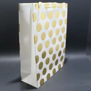 Bolsa de regalo grande puntos metalizad