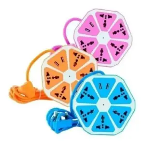 Multitoma hexagonal 5 enchufes y 2 puert