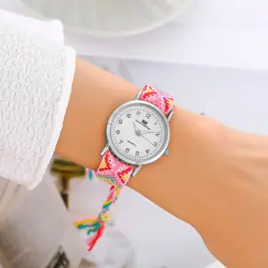 Reloj Tejido Artesanal Dama Mujer + Estu